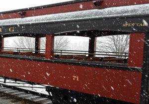 Open Air Car in the snow.
