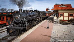 Steam Train In Station at Strasburg Rail Road Where They Film Trains In Movies